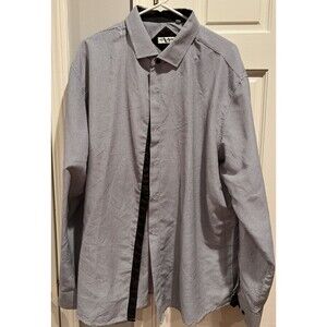 Alex Vando Men's Long-Sleeved Dress Shirt Size 2XL Patterned With Black Cuffs
